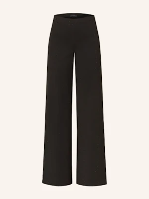 Ana Alcazar Spodnie Dżersejowe Z Ozdobnymi Kamykami schwarz