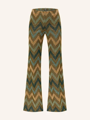 Ana Alcazar Spodnie Marlena Z Błyszczącą Przędzą gruen