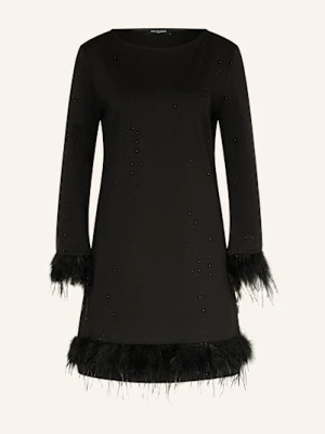 Ana Alcazar Sukienka Koktajlowa Obszyta Ozdobnymi Kamykami schwarz