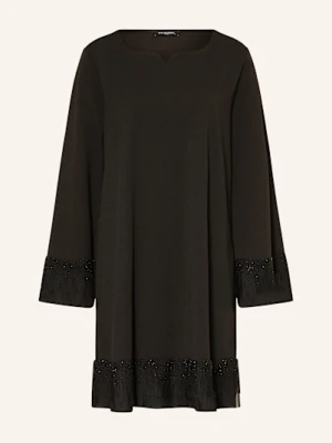 Ana Alcazar Sukienka Koktajlowa Obszyta Ozdobnymi Kamykami schwarz