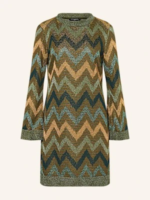 Ana Alcazar Sukienka Koktajlowa Z Błyszczącą Przędzą gruen