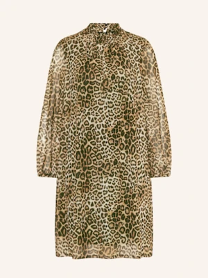 Ana Alcazar Sukienka Koktajlowa Z Falbankami beige