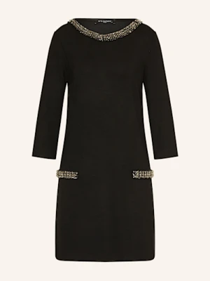 Ana Alcazar Sukienka Koktajlowa Z Rękawami 3/4 I Ozdobnymi Kamykami schwarz