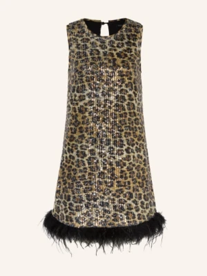 Ana Alcazar Sukienka Koktajlowa Z Siateczki Z Cekinami schwarz