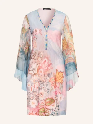 Ana Alcazar Sukienka Z Siateczki Z Ozdobnymi Perełkami blau