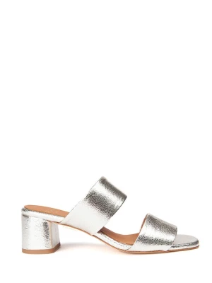 Anaki Skórzane sandały "Gilda" w kolorze srebrnym rozmiar: 36