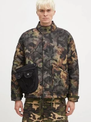 Andersson Bell kurtka Multi-Pocket Camouflage Quilted Jumper męska kolor zielony przejściowa oversize awa617m