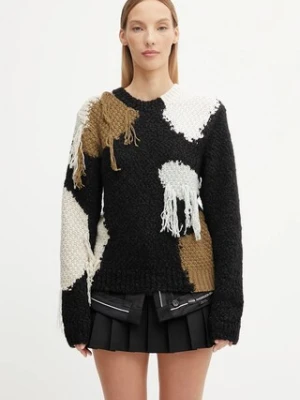 Andersson Bell sweter z wełną Sylvia Abstract Patchwork damski kolor czarny ciepły atb1365w