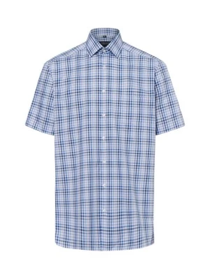 Andrew James Koszula męska - non-iron Mężczyźni Regular Fit Bawełna niebieski w kratkę,