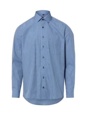 Andrew James Męska koszula biznesowa Mężczyźni Regular Fit Bawełna (100%) niebieski w kratkę,