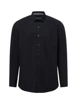 Andrew James Męska koszula biznesowa Mężczyźni Regular Fit Bawełna czarny jednolity,