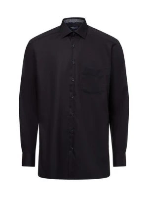 Andrew James Męska koszula biznesowa - non-iron Mężczyźni Regular Fit Bawełna czarny jednolity,