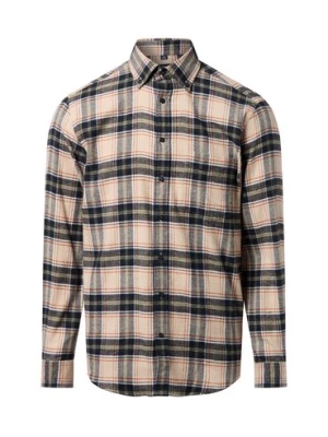 Andrew James Męska koszula flanelowa Mężczyźni Regular Fit Bawełna beżowy|niebieski w kratkę,