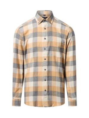 Andrew James Męska koszula flanelowa Mężczyźni Regular Fit Bawełna beżowy|szary w kratkę,