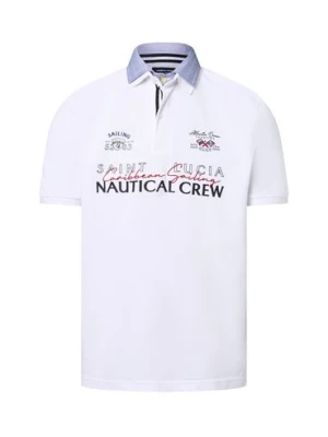 Andrew James Męska koszulka polo Mężczyźni Bawełna biały nadruk,