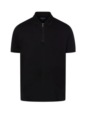 Andrew James Męska koszulka polo Mężczyźni Bawełna czarny jednolity,