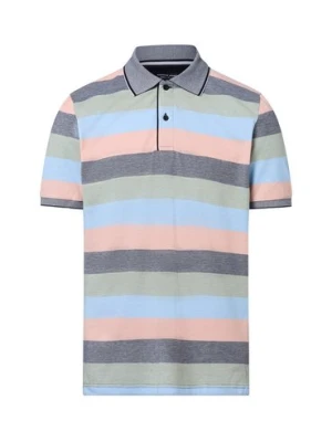 Andrew James Męska koszulka polo Mężczyźni Bawełna niebieski|zielony|pomarańczowy w paski,