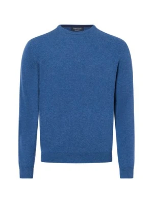 Andrew James Męski sweter Mężczyźni Kaszmir niebieski jednolity,