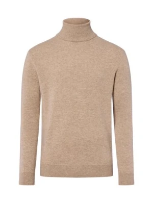 Andrew James Męski sweter z czystego kaszmiru Mężczyźni drobna dzianina brązowy marmurkowy,