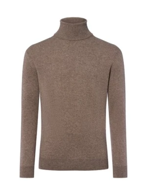 Andrew James Męski sweter z czystego kaszmiru Mężczyźni drobna dzianina brązowy marmurkowy,