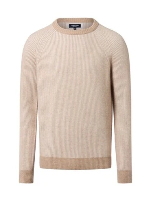 Andrew James Męski sweter z dzianiny kaszmirowej Mężczyźni Kaszmir brązowy w paski,