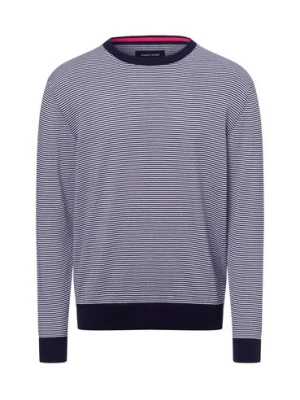Andrew James Męski sweter z dzianiny Mężczyźni Bawełna niebieski w paski,