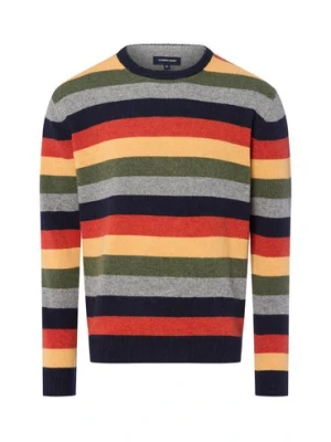 Andrew James Męski sweter z dzianiny Mężczyźni Wełna niebieski|wielokolorowy w paski,