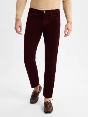 Andrew James Męskie spodnie sztruksowe - Aiden Mężczyźni Bawełna czerwony jednolity,