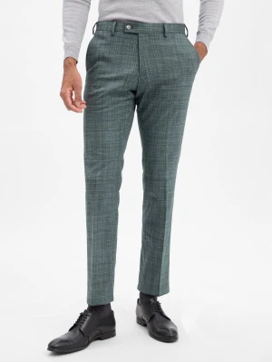 Andrew James Spodnie - Mitch Mężczyźni Modern Fit zielony marmurkowy,