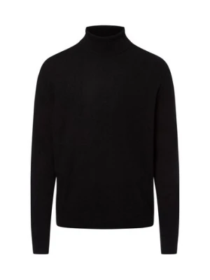 Andrew James Sweter z dodatkiem kaszmiru Mężczyźni Wełna czarny jednolity,