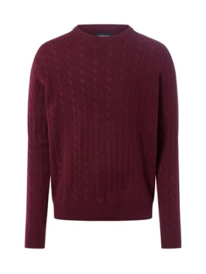 Andrew James Sweter z dodatkiem kaszmiru Mężczyźni Wełna czerwony jednolity,