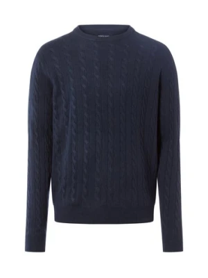 Andrew James Sweter z dodatkiem kaszmiru Mężczyźni Wełna niebieski jednolity,