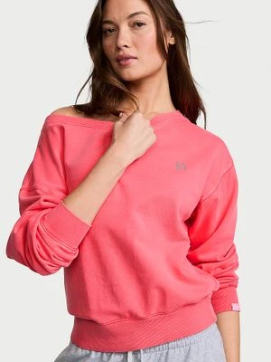 Angel Essentials Bluza bawełniana z dekoltem łódka Terry Boatneck Victoria's Secret