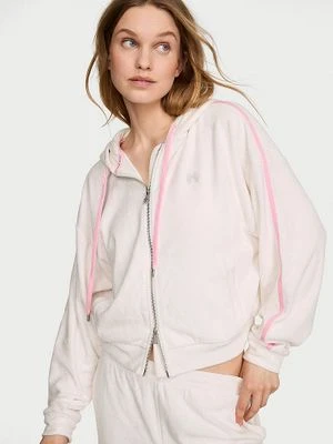 Angel Essentials Bluza bawełniana z kapturem i suwakiem Micro Terry Victoria's Secret