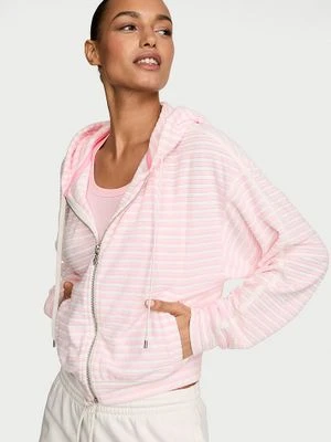Angel Essentials Bluza bawełniana z kapturem i suwakiem Micro Terry Victoria's Secret