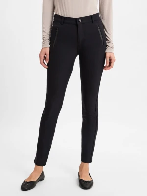 Angels Damskie spodnie materiałowe Kobiety Sztuczne włókno czarny jednolity,