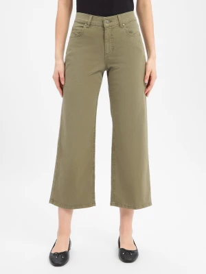 Angels Damskie spodnie materiałowe - Linn Kobiety Bawełna zielony,