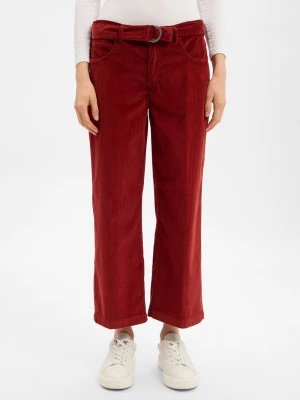 Angels Damskie spodnie sztruksowe - Linn Belt Kobiety czerwony jednolity,