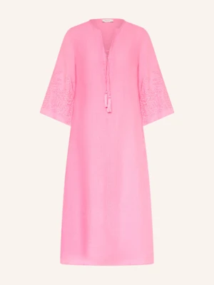 Angoor Sukienka Z Lnu Gada Z Rękawami 3/4 pink