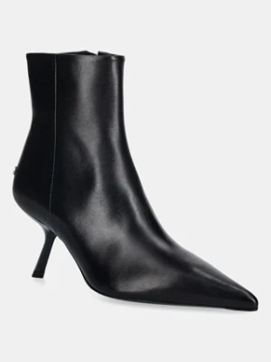 Anine Bing botki skórzane hilda damskie kolor czarny na szpilce A.14.11317