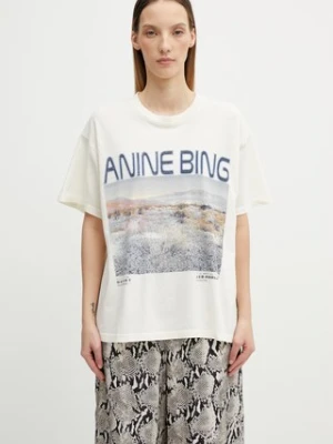 Anine Bing CADE TEE WILDFLOWERS - OFF WHITE t-shirt damski bawełniany