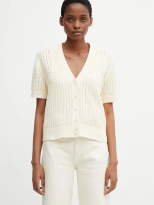 Anine Bing FLYNNE CARDIGAN - CREAM kardigan damski z bawełną