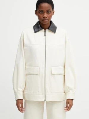 Anine Bing HOLDEN JACKET - CREAM krótka kurtka damska bawełniana