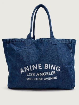 Anine Bing Jeansowa shopperka Leo granatowy