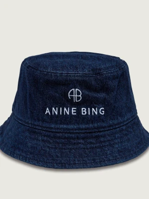 Anine Bing Jeansowy kapelusz Nicks granatowy