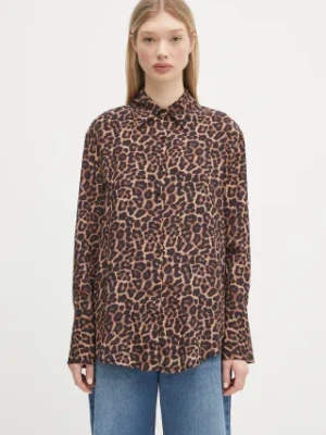 Anine Bing koszula Bridget Shirt damska kolor brązowy relaxed z kołnierzykiem klasycznym A.07.11162