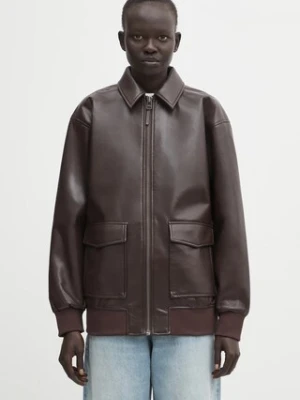 Anine Bing kurtka kelanie kolor brązowy przejściowa oversize A.01.7185