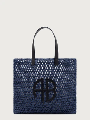 Anine Bing LARGE RIO TOTE - MARINE BLUE torebka shopper damska pleciona