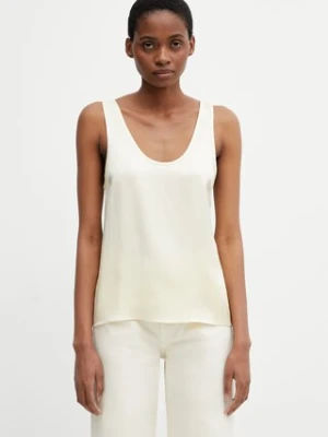 Anine Bing LEA TOP - BUTTER YELLOW top damski jedwabny gładki
