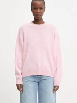 Anine Bing LEE CREW SWEATER - POWDER PINK sweter kaszmirowy damski